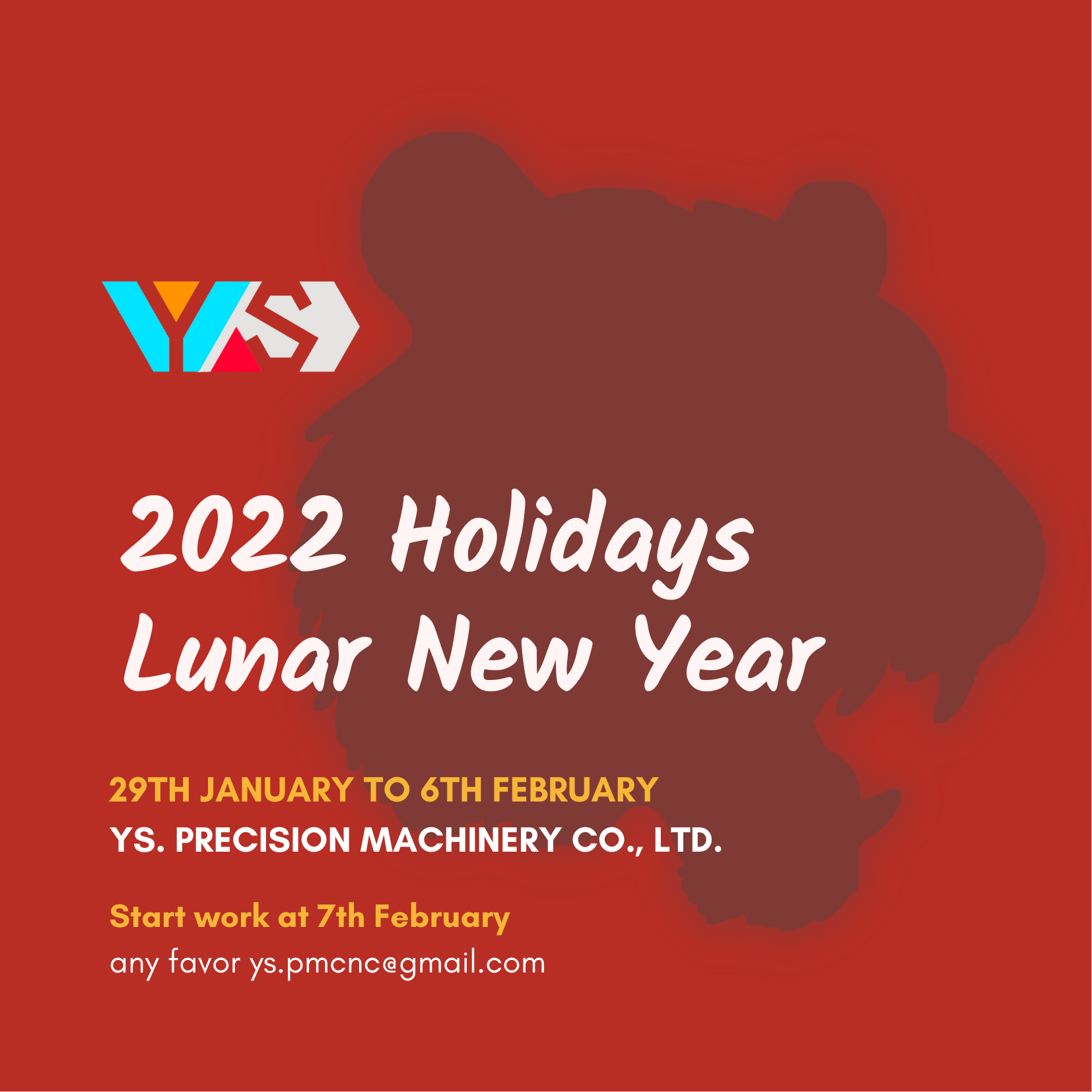 2022 Lunar new year holidays announcement 