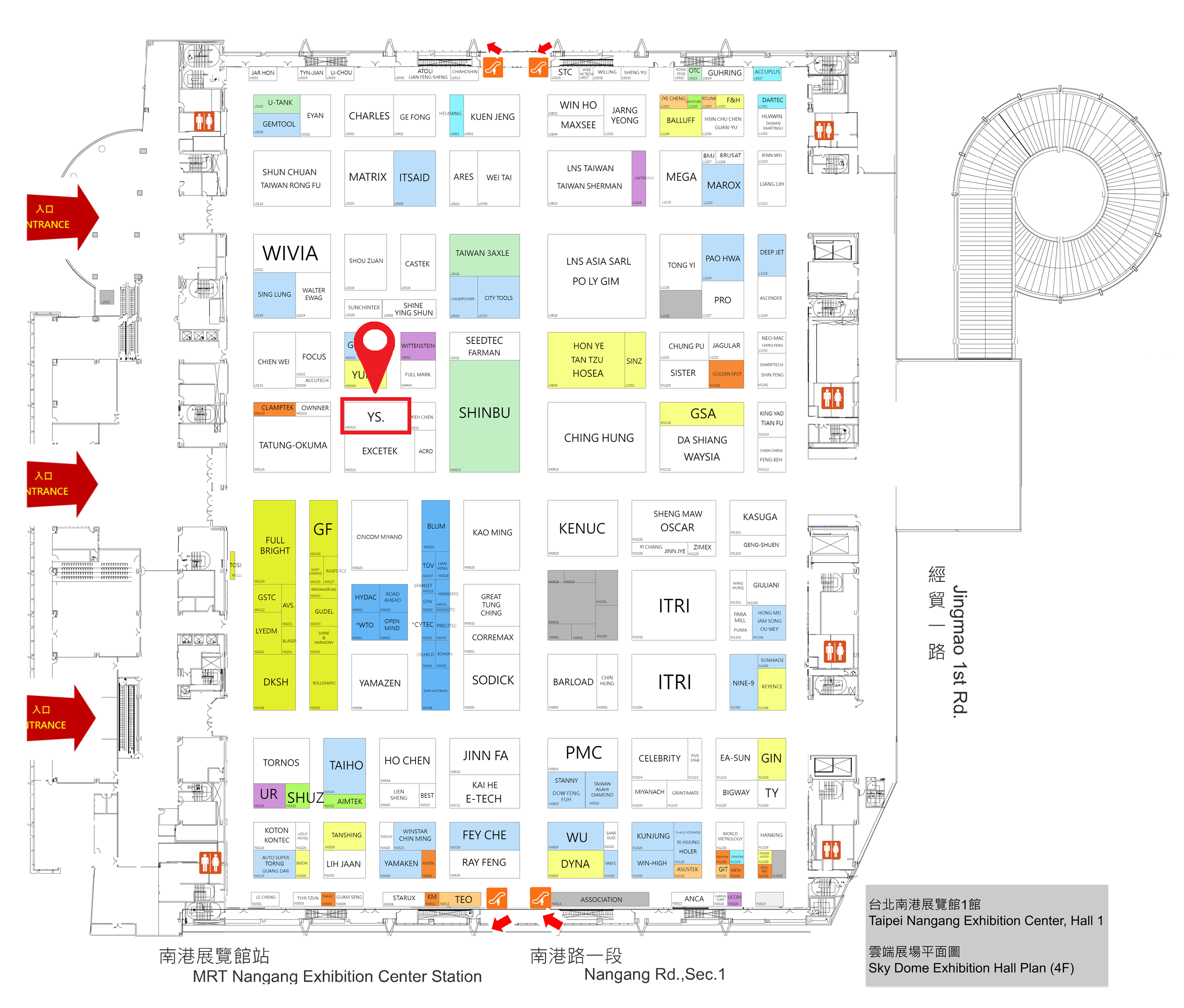 2022 TIMTOS Ys. precision machinery booth location en